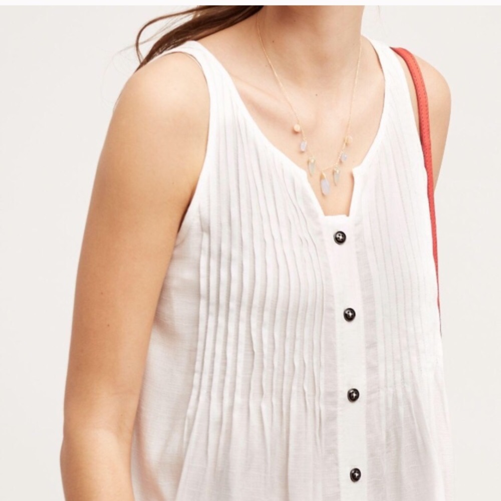 Anthropologie Maeve Pleated Tank